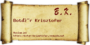 Botár Krisztofer névjegykártya